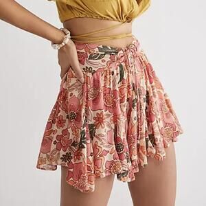 Free People Ellie Mini Sport Skirt Mini Skort in Sand Combo Size Large NWT